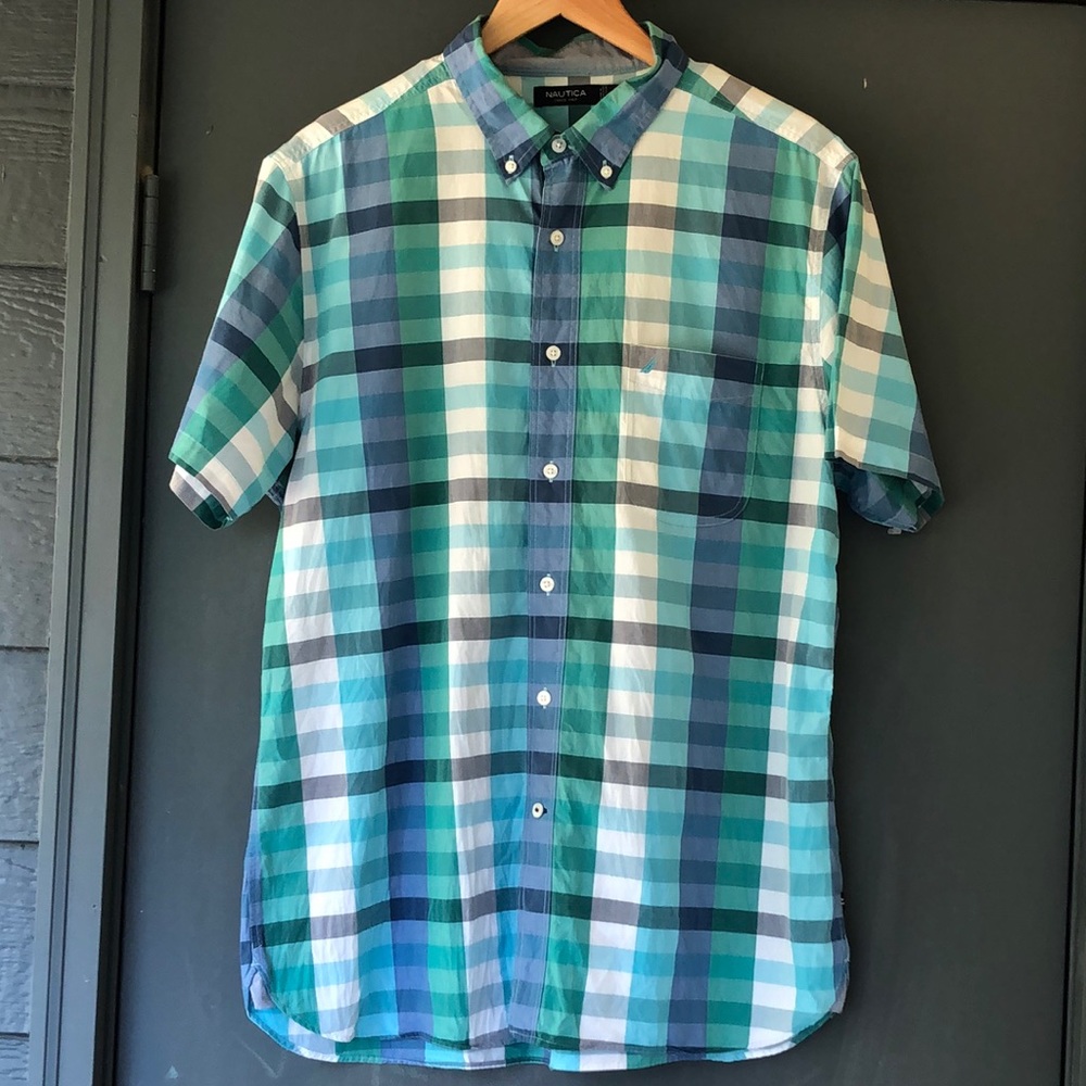 Nautica plaid button down shirt